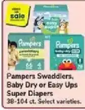Jewel-Osco Pampers Swaddlers Baby Dry or Easy Ups Super Diapers offer