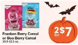 Jewel-Osco Franken Berry Cereal or Boo Berry Cereal offer