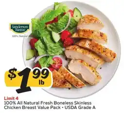Winn Dixie Sanderson Farms 100% All Natural Fresh Boneless Skinless Chicken Breast Value Pack offer