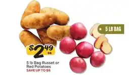 Winn Dixie 5 lb Bag Russet or Red Potatoes offer