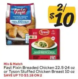 Winn Dixie Fast Fixin Breaded Chicken or Tyson Stuffed Chicken Breast offer