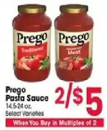 Jewel-Osco Prego pasta sauce offer