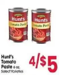 Jewel-Osco Hunt's Tomato Paste offer