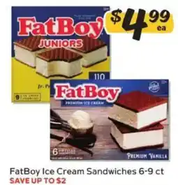 Winn Dixie FatBoy ice cream sandwiches offer