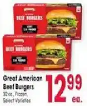 Jewel-Osco Great American Beef Burgers offer