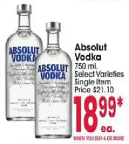 Jewel-Osco Absolut Vodka offer