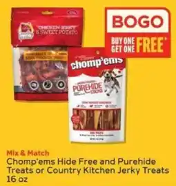 Winn Dixie Chomp'ems Hide Free and Purehide Treats or Country Kitchen Jerky Treats offer