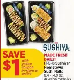H-E-B H-E-B Sushiya Hometown Sushi Rolls offer