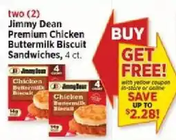 H-E-B Jimmy Dean Premium Chicken Buttermilk Biscuit Sandwiches offer