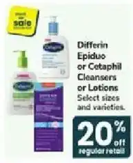 Jewel-Osco Differin Epiduo or Cetaphil Cleansers or Lotions offer