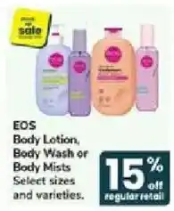 Jewel-Osco eos body lotion, body wash or body mists offer