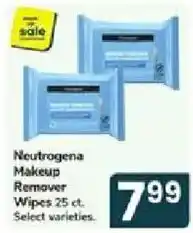 Jewel-Osco Neutrogena Makeup Remover Wipes offer