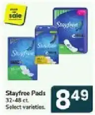 Jewel-Osco Stayfree Pads offer