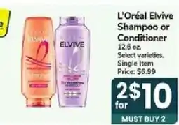 Jewel-Osco L'Oréal Elvive Shampoo or Conditioner offer