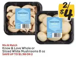Winn Dixie Know & Love Whole or Sliced White Mushrooms offer