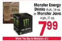 Jewel-Osco Monster Energy Drinks or Monster Java offer