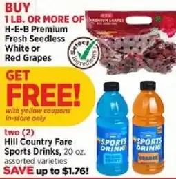 H-E-B Hill Country Fare Sports Drinks offer