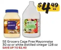Winn Dixie Se Grocers cage free mayonnaise or white distilled vinegar offer
