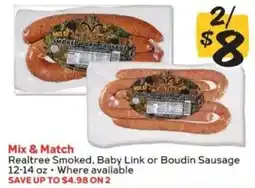 Winn Dixie Realtree Smoked, Baby Link or Boudin Sausage offer