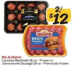Winn Dixie Carando Meatballs or Johnsonville Sausage offer