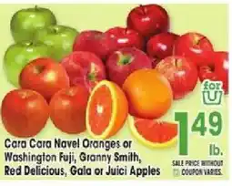 Jewel-Osco Cara Cara Navel Oranges or Washington Fuji, Granny Smith, Red Delicious, Gala or Juici Apples offer