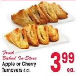 Jewel-Osco Fresh Baked In-Store Apple or Cherry Turnovers offer