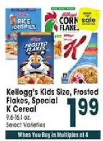Jewel-Osco Kellogg's Kids Size, Frosted Flakes, Special K Cereal offer
