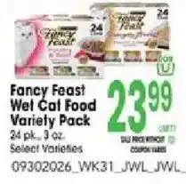 Jewel-Osco Fancy Feast Wet Cat Food Variety Pack offer