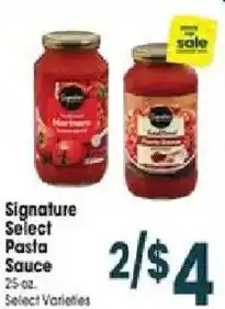 Jewel-Osco Signature Select Pasta Sauce offer