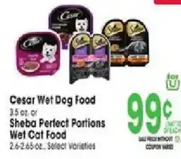 Jewel-Osco Cesar Wet Dog Food or Sheba Perfect Portions Wet Cat Food offer
