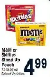 Jewel-Osco M&M or Skittles Stand-Up Pouch offer