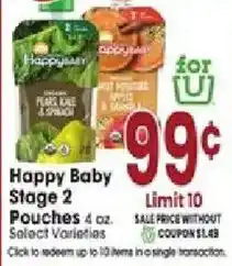 Jewel-Osco Happy Baby Stage 2 Pouches offer