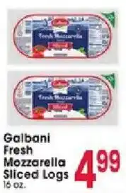 Jewel-Osco Galbani fresh mozzarella sliced logs offer