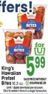 Jewel-Osco King's Hawaiian Pretzel Bites offer