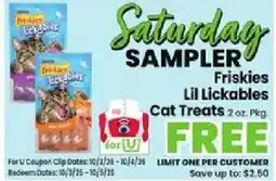 Jewel-Osco Friskies Lil Lickables Cat Treats offer