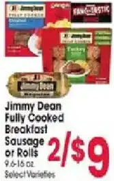 Jewel-Osco Jimmy Dean Fully Cooked Breakfast Sausage or Rolls offer