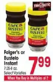 Jewel-Osco Folger's or Bustelo Instant offer