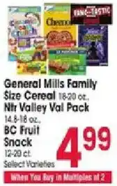 Jewel-Osco General Mills Family Size Cereal offer