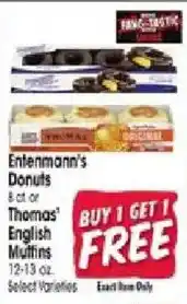 Jewel-Osco Entenmann's Donuts or Thomas' English Muffins offer