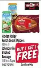 Jewel-Osco Hidden Valley Ranch Snack Dippers or Johnsonville Smoked Sausage offer
