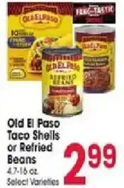 Jewel-Osco Old El Paso Taco Shells or Refried Beans offer