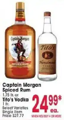 Jewel-Osco Captain Morgan Spiced Rum or Tito's Vodka offer