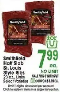 Jewel-Osco Smithfield Half Slab St. Louis Style Ribs offer