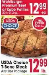 Jewel-Osco Wahlburger premium beef or kobe patties offer