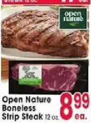Jewel-Osco Open Nature Boneless Strip Steak offer