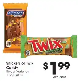 Dillons Snickers or Twix Candy offer
