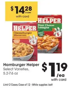 Smith's Hamburger Helper Select Varieties offer