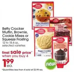 Giant Eagle Betty Crocker Muffin, Brownie, Cookie Mixes or Squeeze Frosting offer
