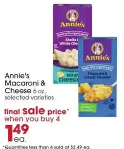 Giant Eagle Annie's Macaroni & Cheese offer