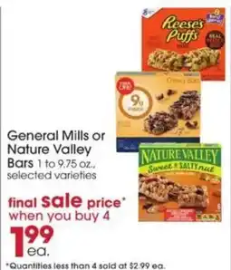 Giant Eagle General Mills or Nature Valley Bars offer